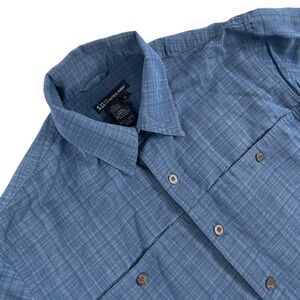 5.11 Tactical Shirt Mens M Blue Plaid Short Sleeve Concealed‎ Pockets